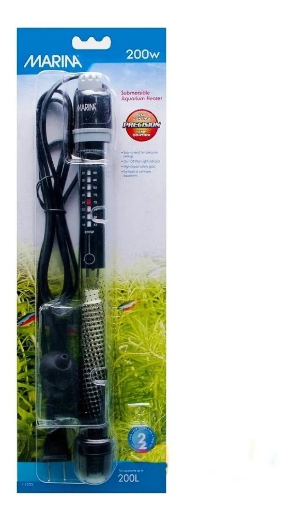 Calefactor De Agua Calentador Acuario Sumergible Marina 200w