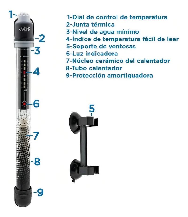 Calefactor De Agua Calentador Acuario Sumergible Marina 150w