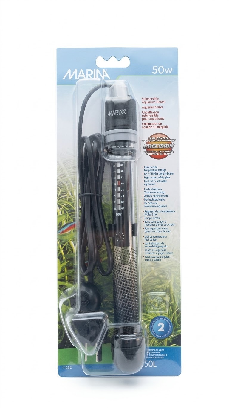 Calefactor De Agua Calentador Acuario Sumergible Marina 50w