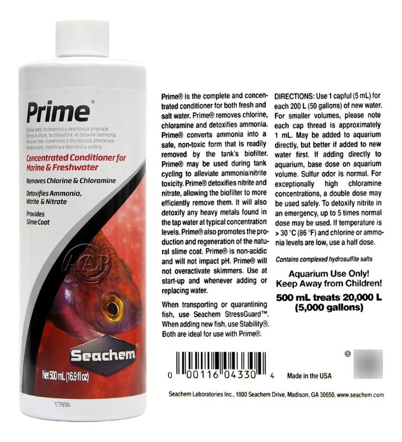 Seachem Prime Acondicionador Agua Dulce/salada 100ml