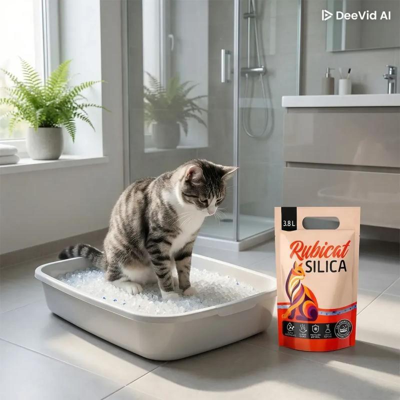 Piedra Silica Neutro Rubicat Para Gatos 3,8lt Antibacterial