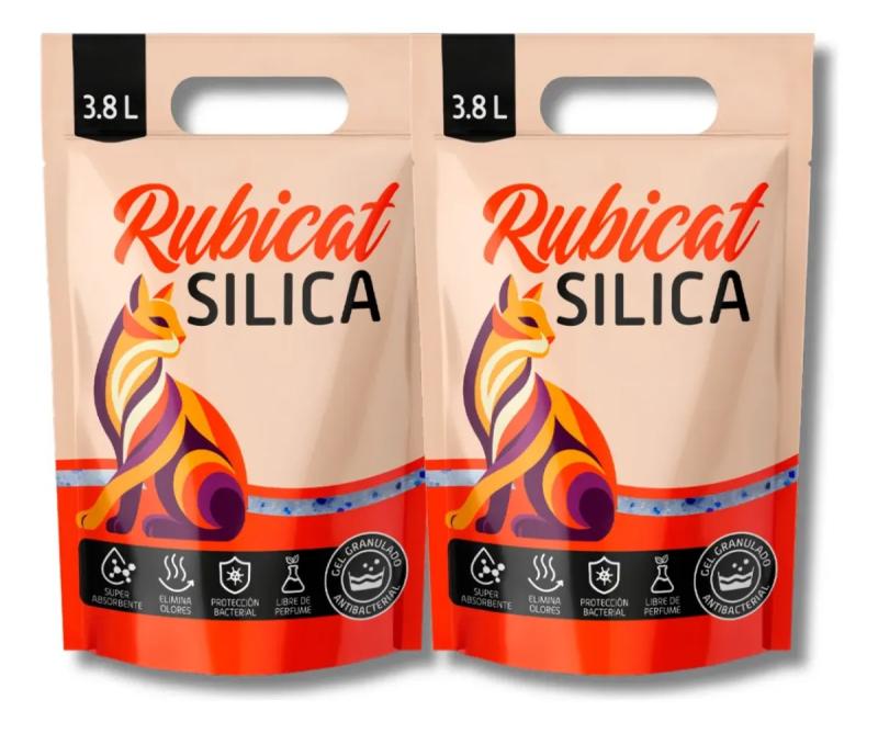 Piedras Sanitarias Para Gatos Rubicat Sílica 3.8lt Neutra X2
