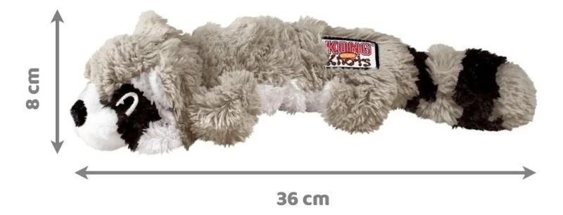 Juguete Peluche Kong Scrunch Knots Mapache C/ Chifle Perros