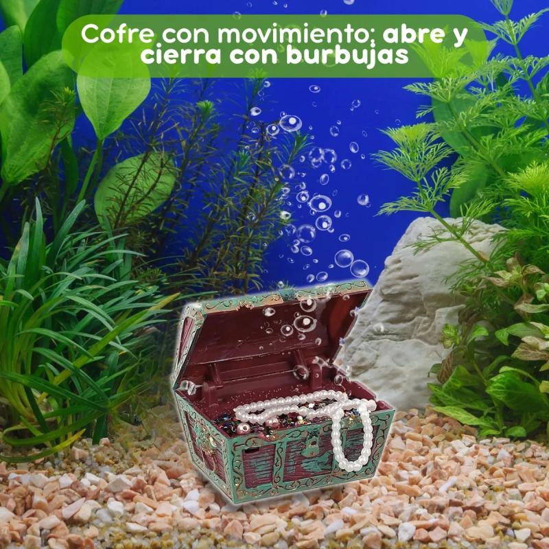 Adorno Decorativo De Resina Con Movimiento Cofre Del Tesoro