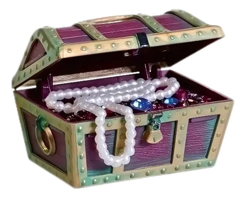 Adorno Decorativo De Resina Con Movimiento Cofre Del Tesoro