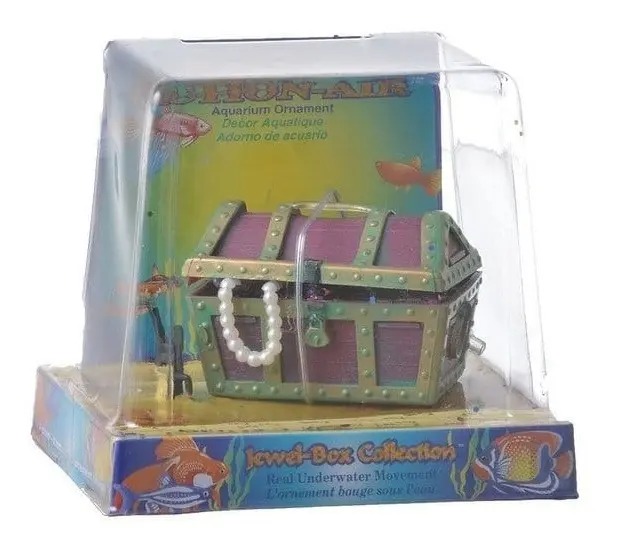 Adorno Decorativo De Resina Con Movimiento Cofre Del Tesoro