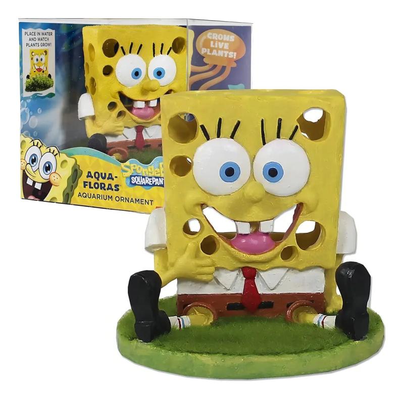 Adorno Decorativo De Resina Bob Esponja Aqua-flora Acuario