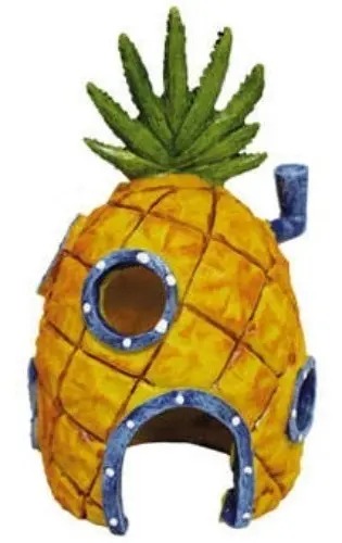 Adorno Decorativo Piña Bob Esponja Resina 7x13x7cm Acuario