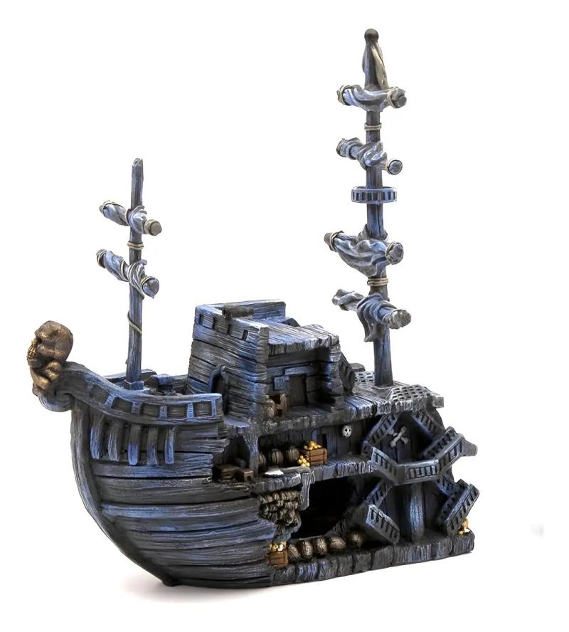 Adorno Decorativo De Resina Naufragio Barco Pirata Acuario