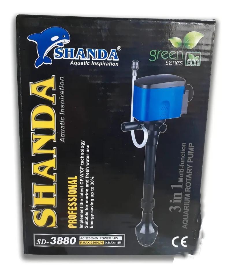 Bomba De Agua Sumergible Sd-3880 2500 L/h 14w Shanda Acuario