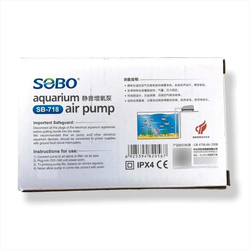 Aireador Silencioso Sb-718 180l/h 3w Sobo Acuario Pecera