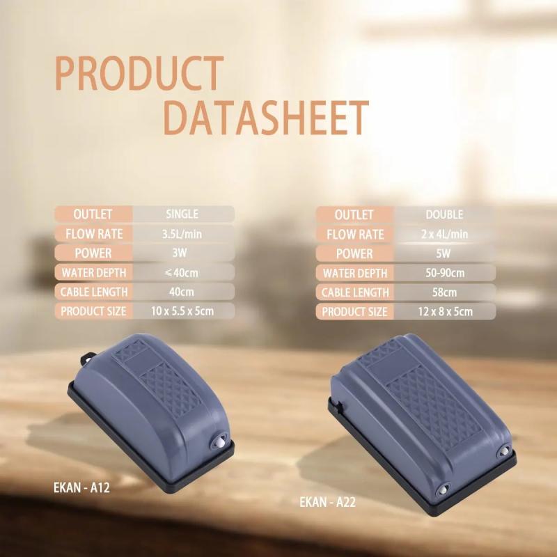 Aireador Bomba De Aire Ek A12 3.5l/m 3w Ekan Acuario Pecera