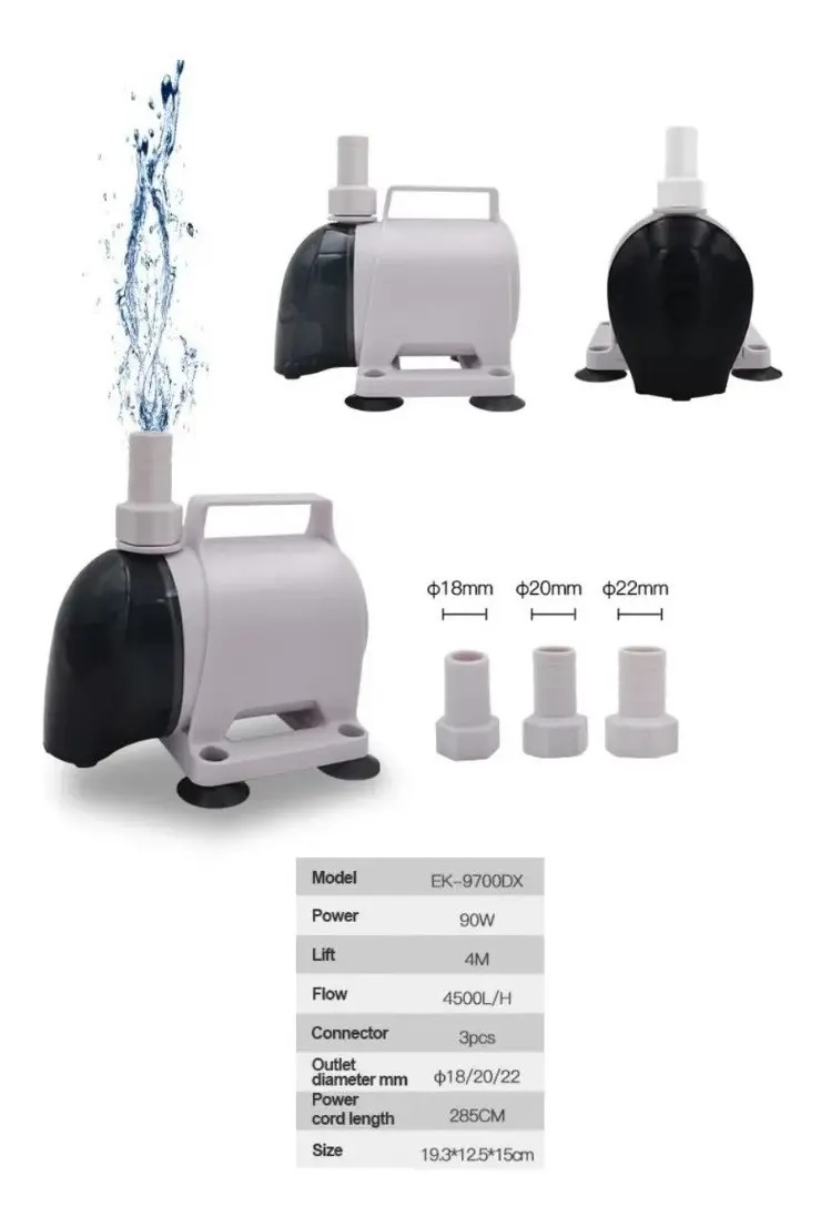 Bomba De Agua Sumergible Ek-9700dx 4500l/h 90w Ekan Acuario