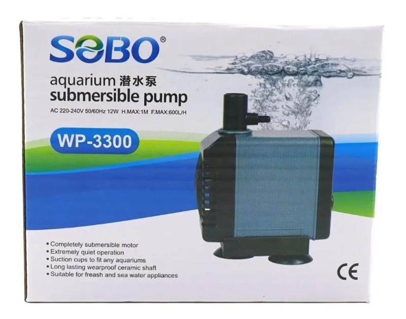 Bomba De Agua Sumergible Wp-3300 600l/h 12w Sobo Acuario