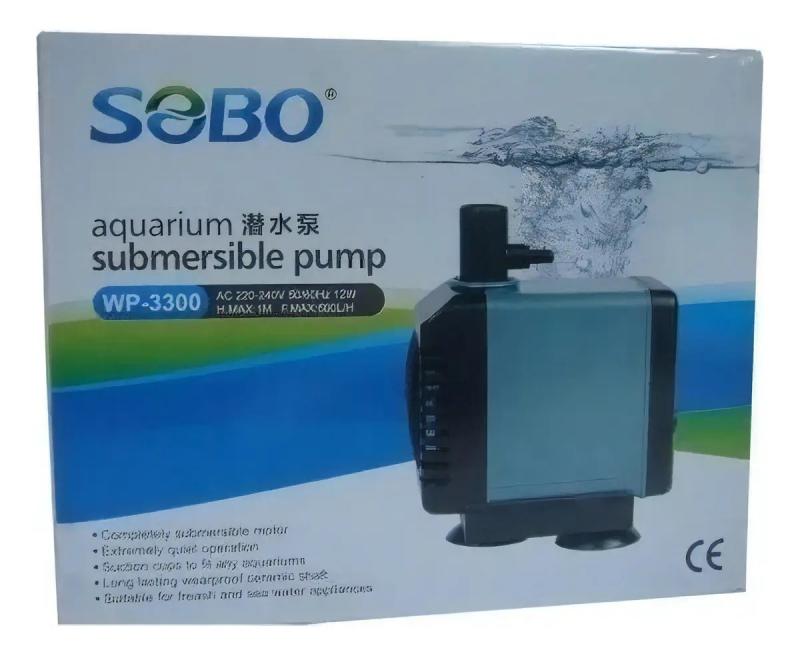 Bomba De Agua Sumergible Wp-3300 600l/h 12w Sobo Acuario