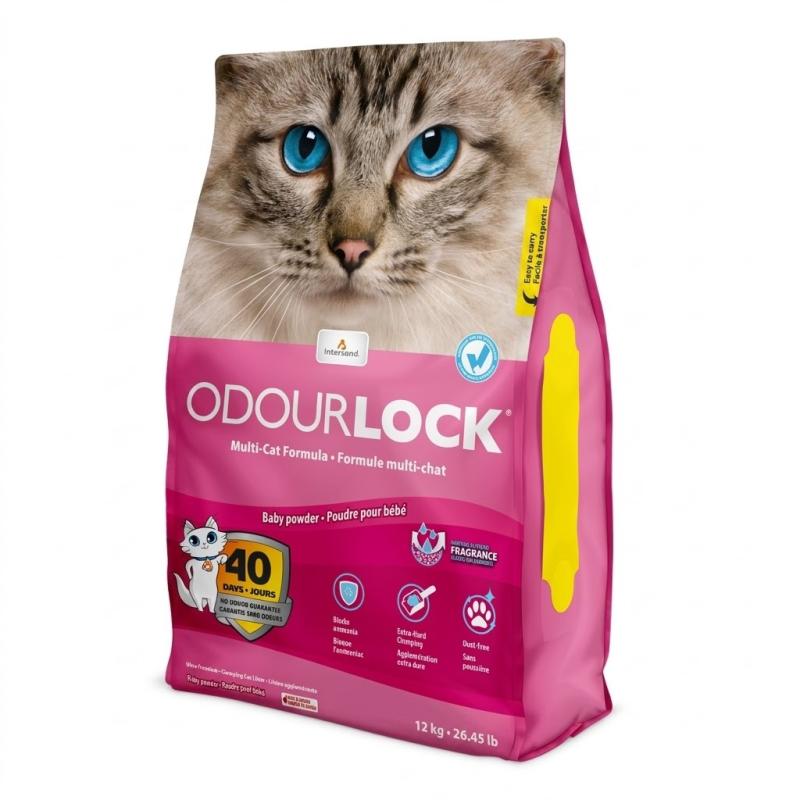 Piedrita Para Gato Aglomerante Odourlock Baby Powder 12kg