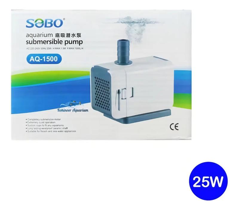 Bomba De Agua Sumergible Aq 1500l/h 1,5 Mt 25w Sobo Acuario