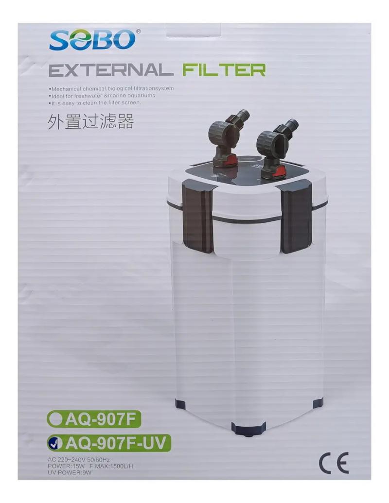 Filtro Botellon Externo Aq-907f-uv 1500l/h 15w Sobo Acuario