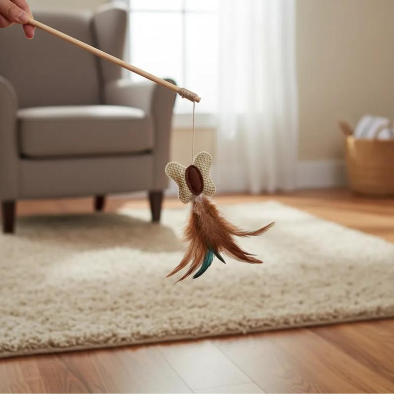 Juguete Varita Cañita Mariposa Y Plumas Trixie Para Gatos