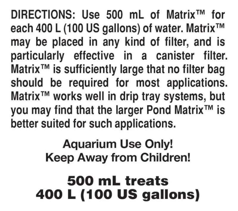 Filtro Biologico Matrix Seachem 500 Ml Acuario Pecera Peces