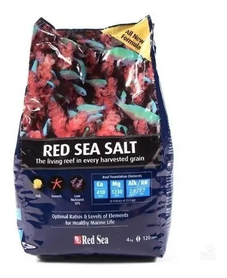 Sal Marina Red Sea Salt 4kg Bolsa 120lt Para Acuario Pecera