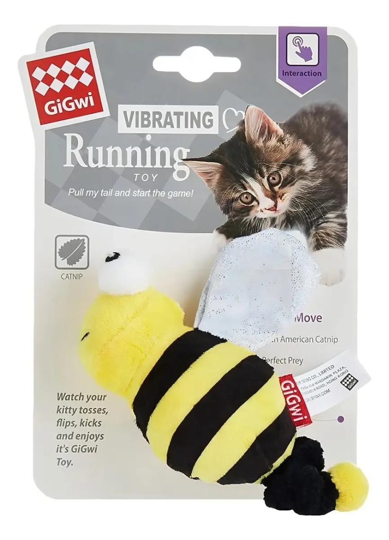 Juguete Para Gato Peluche Abeja C/ Catnip Vibrante Gigwi