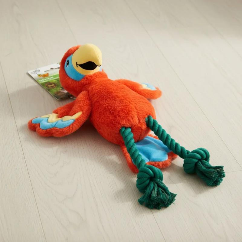 Juguete Peluche Loro Cuerda Con Crunch Y Chifle Afp Perros Naranja Loro