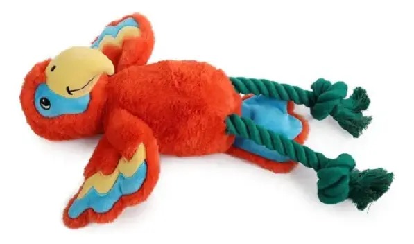 Juguete Peluche Loro Cuerda Con Crunch Y Chifle Afp Perros Naranja Loro