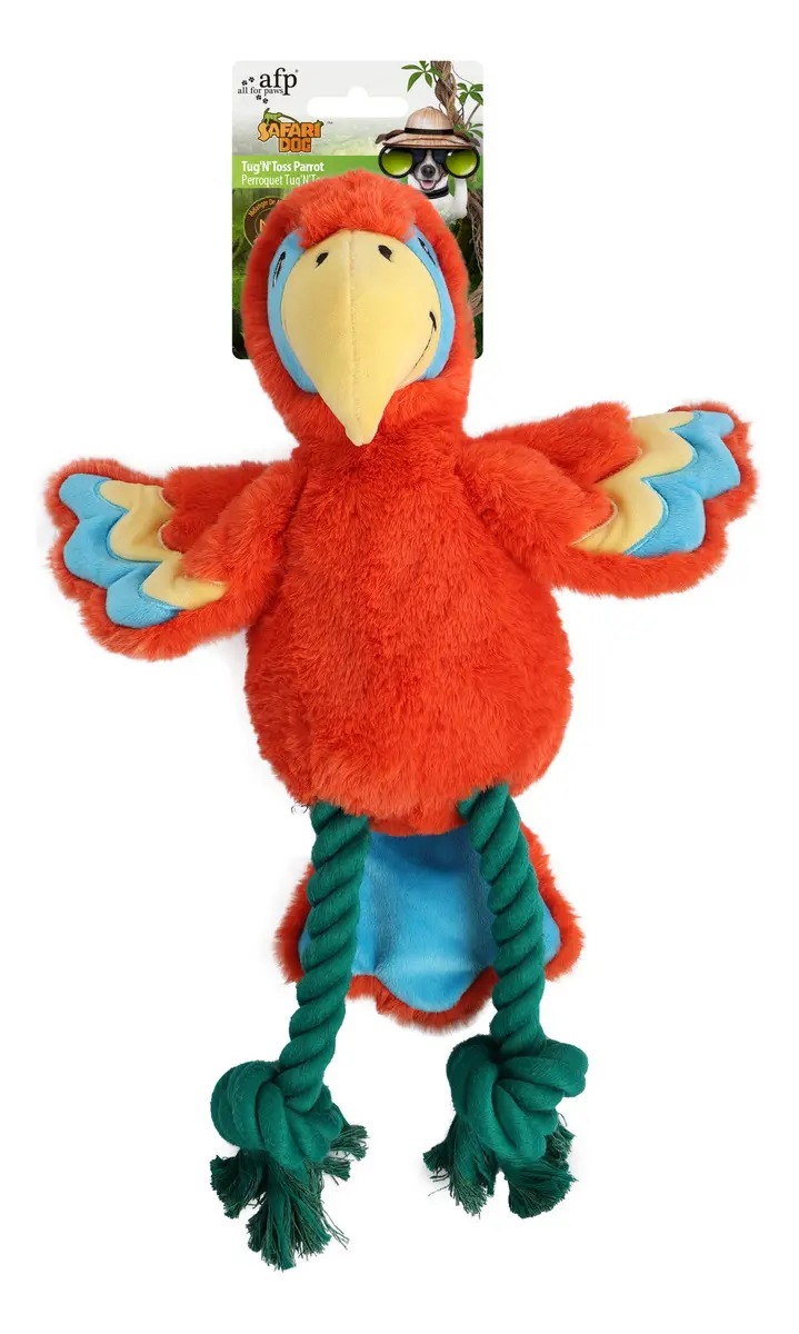 Juguete Peluche Loro Cuerda Con Crunch Y Chifle Afp Perros Naranja Loro