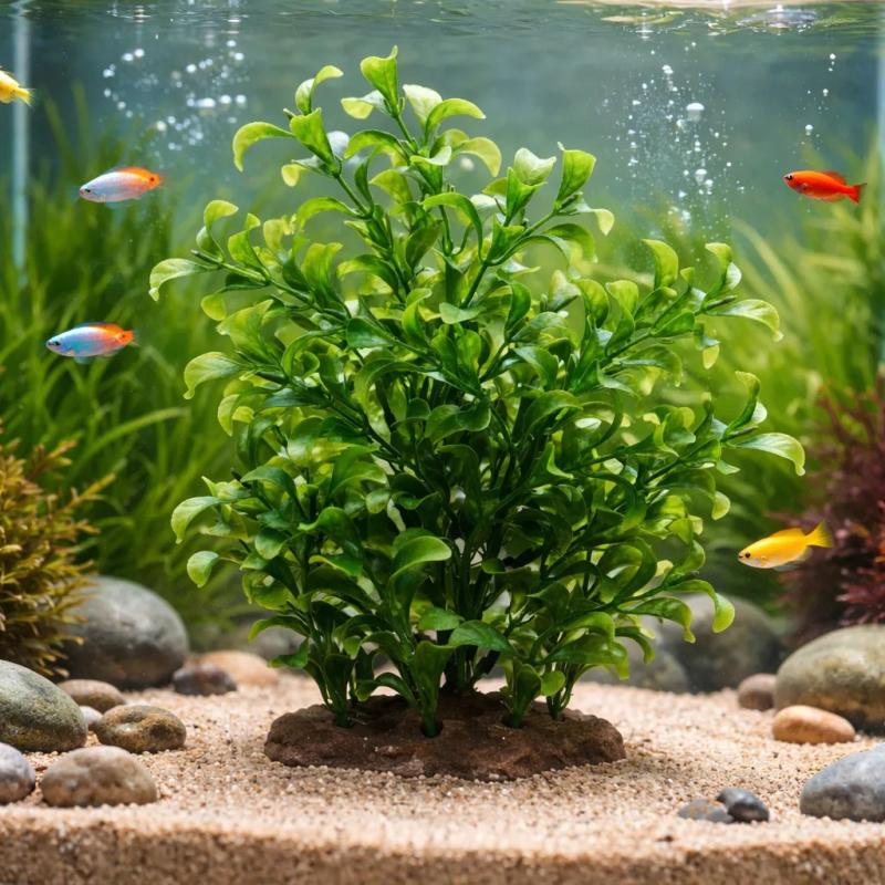Planta Plastica Artificial Fluval 20cm C/ Base Acuario