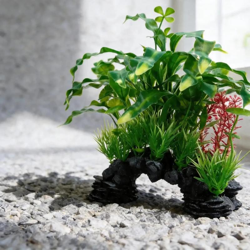Planta Plastica Artificial Fluval Curly Deco 29x16cm Acuario
