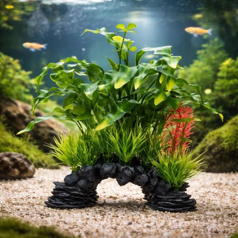 Planta Plastica Artificial Fluval Curly Deco 29x16cm Acuario