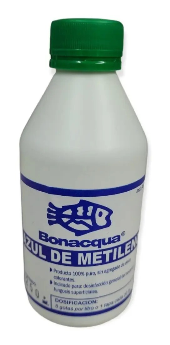 Liquido Desinfectante Azul De Metileno 250ml Bonacqua Acuari