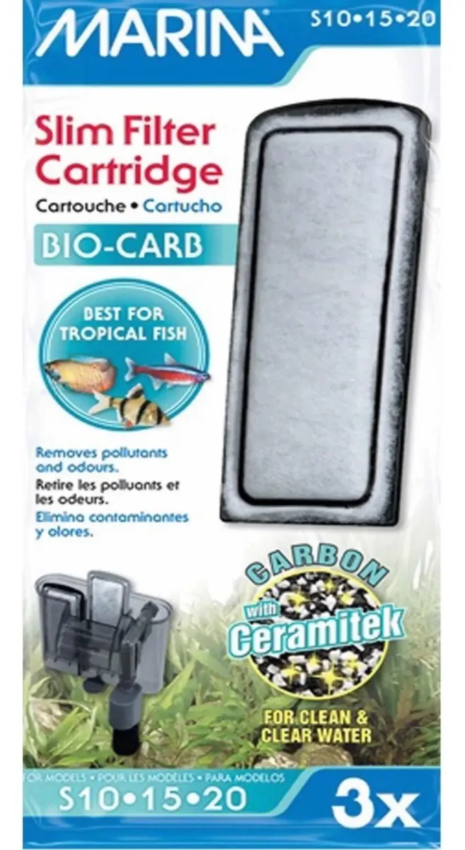 Repuesto Bio-carb Filtro Slim Marina S10 S15 S20 X3u Acuario