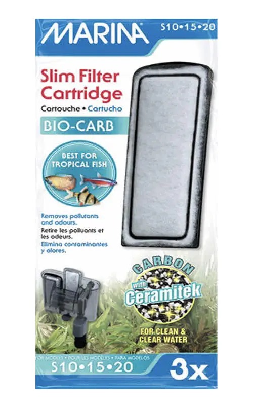 Repuesto Bio-carb Filtro Slim Marina S10 S15 S20 X3u Acuario