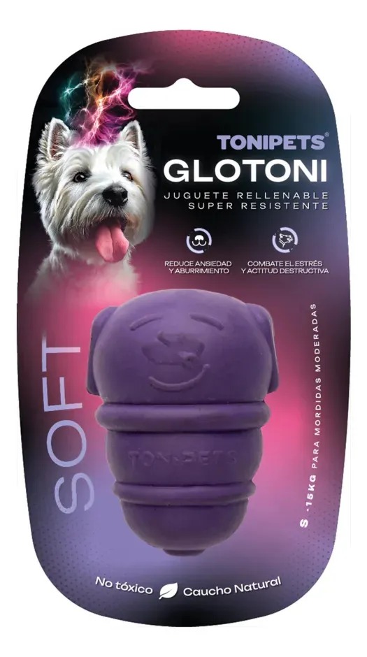 Juguete Rellenable Perro Chico Glotoni Soft S Tonipets Violeta