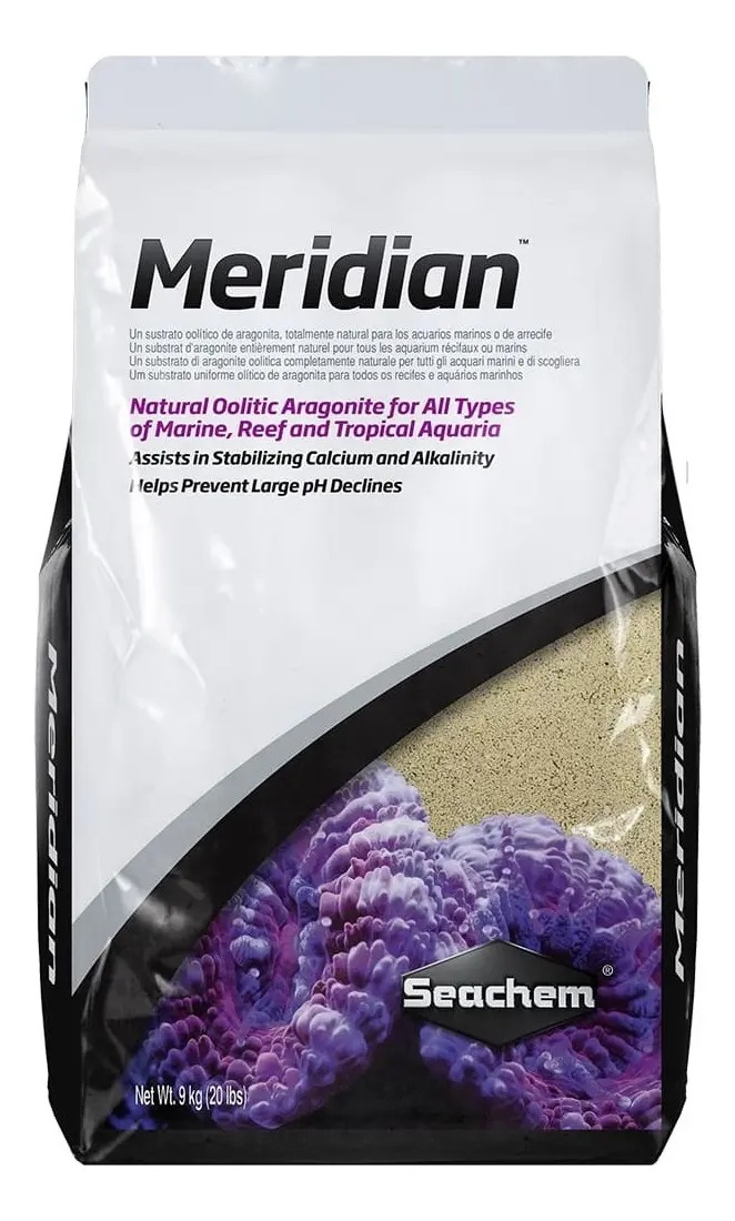 Sustrato Arena Grava Aragonito Meridian 9kg Seachem Acuario
