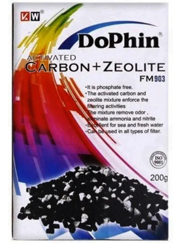 Filtro Químico Carbón Activado Zeolita 200gr Dophin Acuario