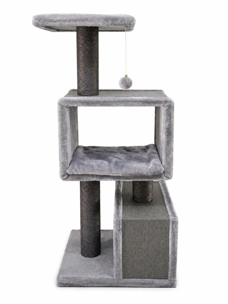 Rascador Torre Felpa Jazmin 45x36x100cm Bestia Peluda Gatos Gris