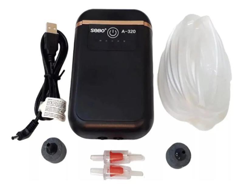 Aireador Recargable 2 Salidas A320 2x3l/m 2w Sobo Acuario