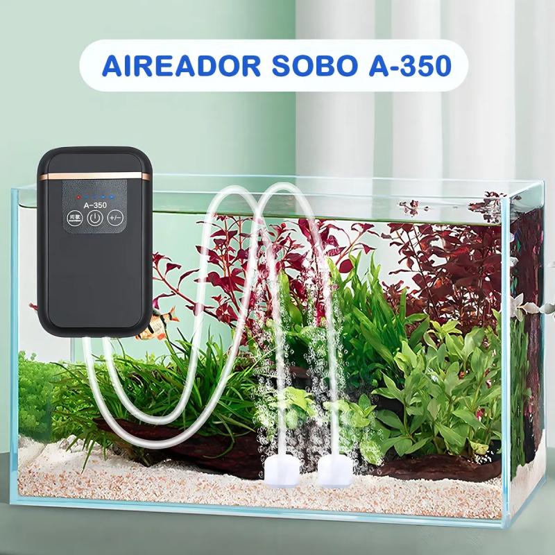 Aireador Recargable 2 Salidas A350 2x3l/m 3.5w Sobo Acuario