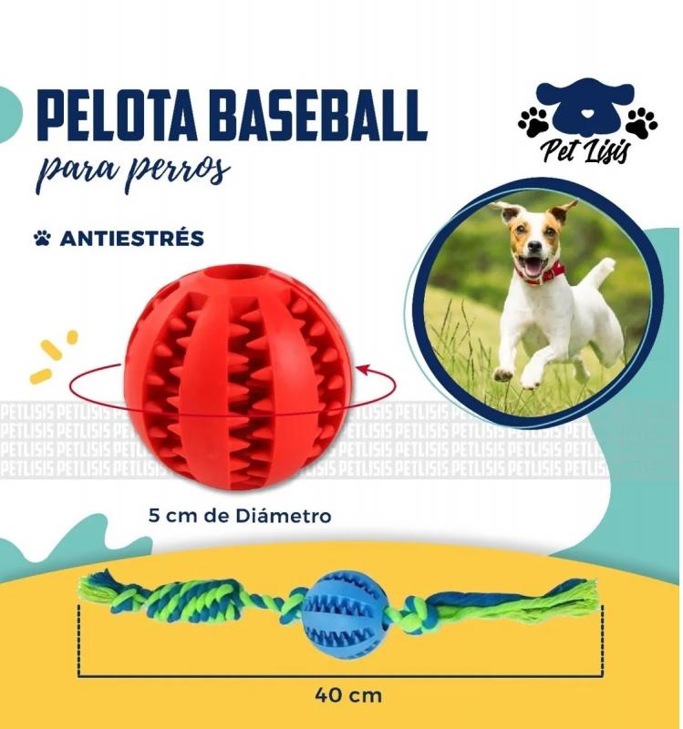 Juguete Pelota Beisbol C/ Soga Perros Cachorros Trixie