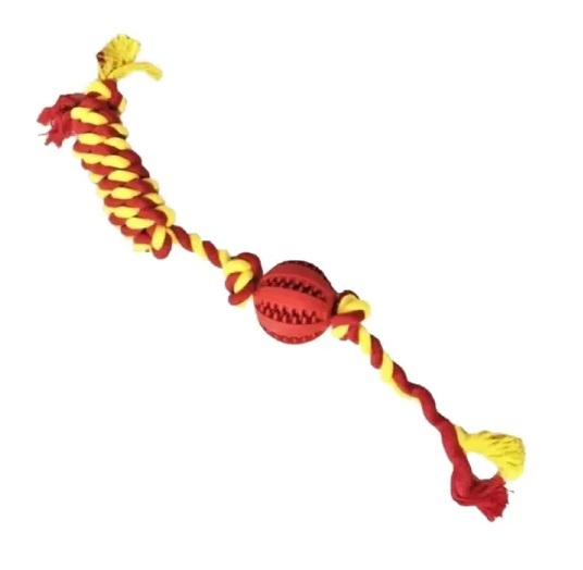 Juguete Pelota Beisbol C/ Soga Perros Cachorros Trixie