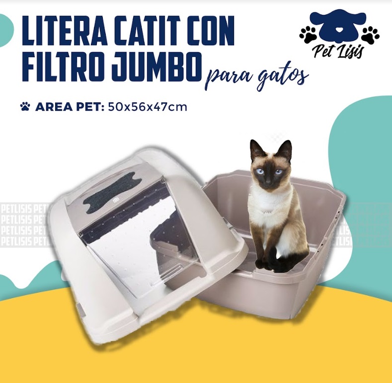 Litera Catit C/filtro Jumbo Baño Arenero Gatos Persa