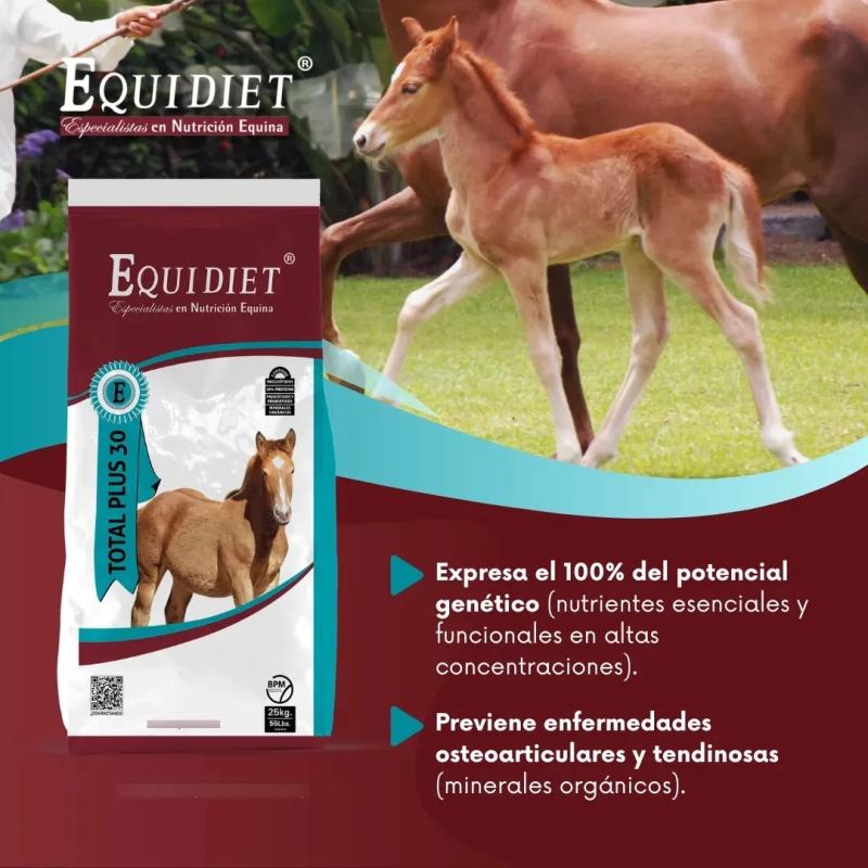Alimento Balanceado Para Caballo Total Plus 30 Equidiet 25kg