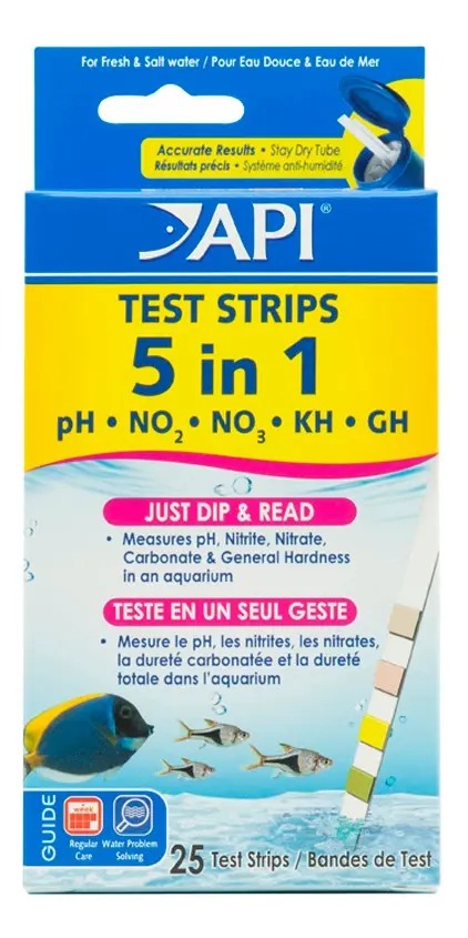 Test 5 En 1 Api 25 Tiras Ph Kh Gh No3 No2 Pecera Acuario