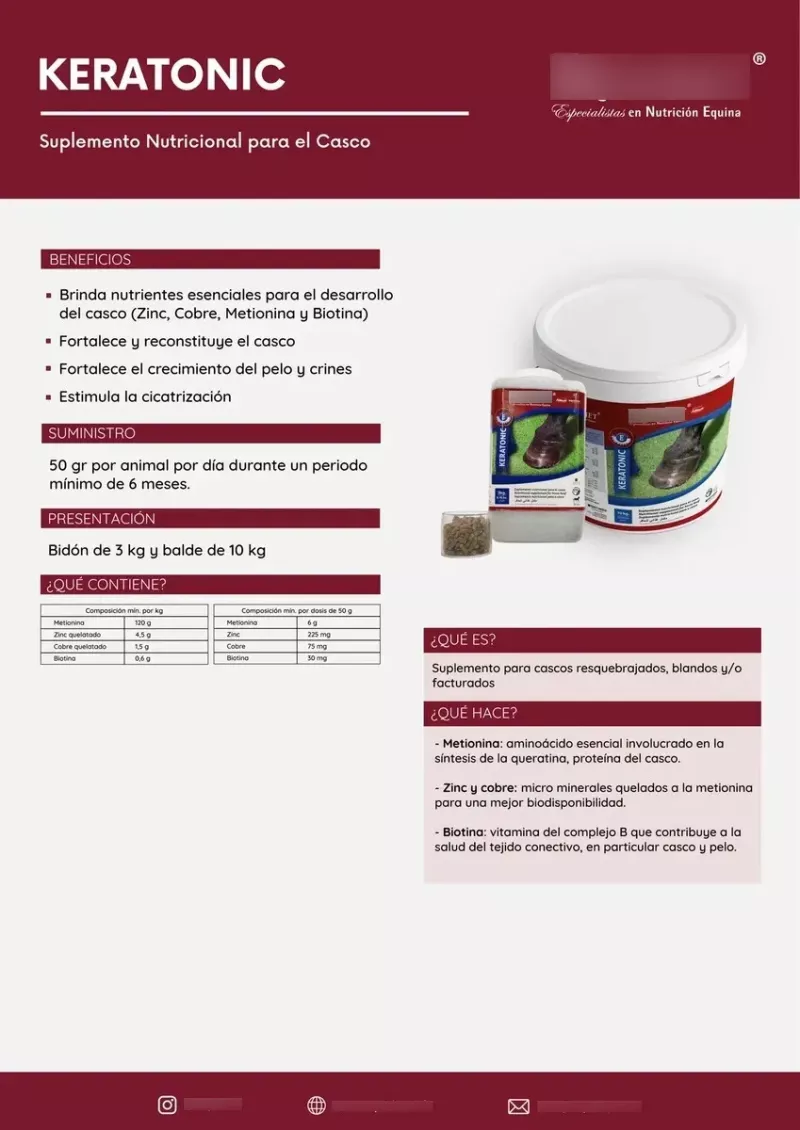 Suplemento Para Los Cascos Caballos, Equidiet Keratonic 10kg