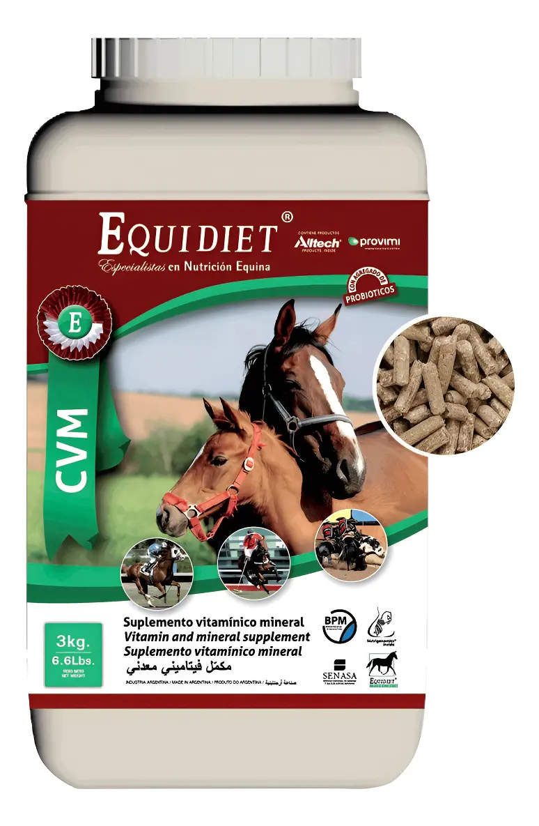 Vitaminas Minerales Probioticos Caballos Equidiet Cvm 3 Kg