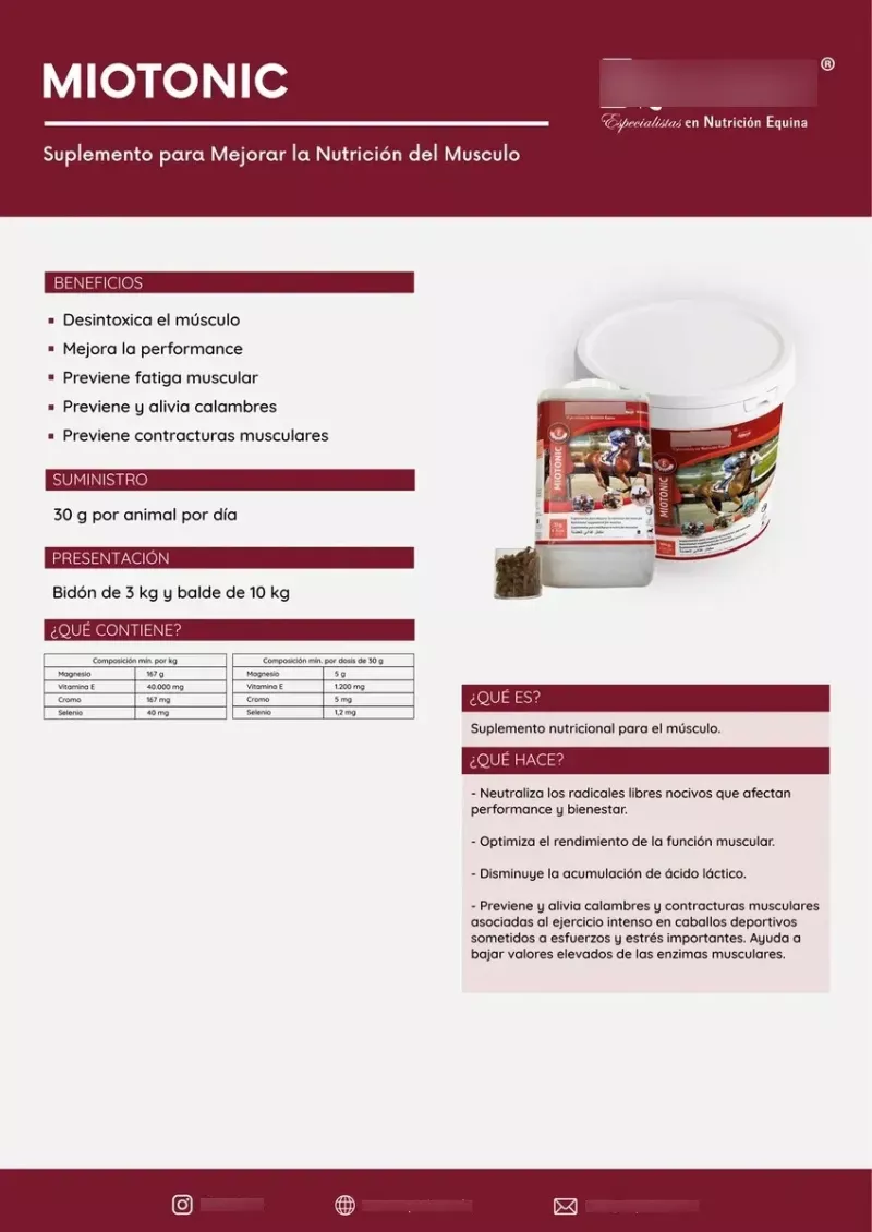 Suplemento Muscular Para Caballos, Equidiet Miotonic 3kg