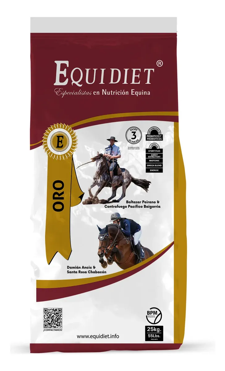 Alimento Para Caballos Equidiet Oro 25kg Suplemento Granulado